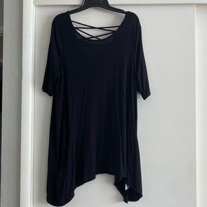 Olivia Sky black tunic with straps back detail